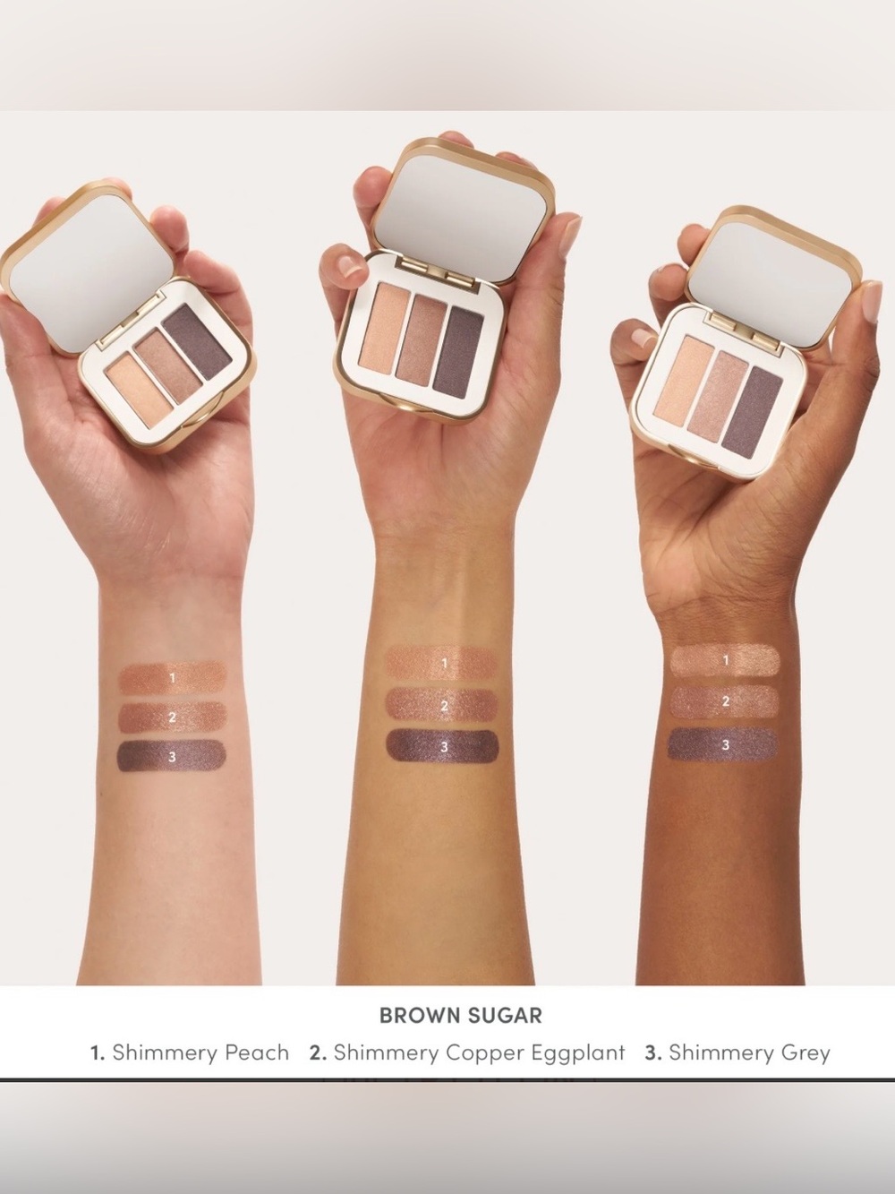 Jane Iredale Pure Pressed Triple Eye Shadow Compact, Brown Sugar - Picture 3 of 9
